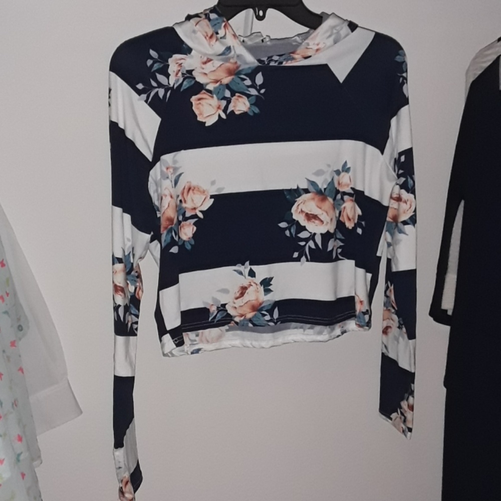 Stripped floral crop top